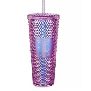 NEW Walt Disney World 50th Anniversary Starbucks Studded Pink Iridescent Tumbler